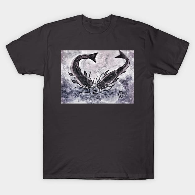 Catfish fishing in grunge T-Shirt by Matt Starr Fine Art